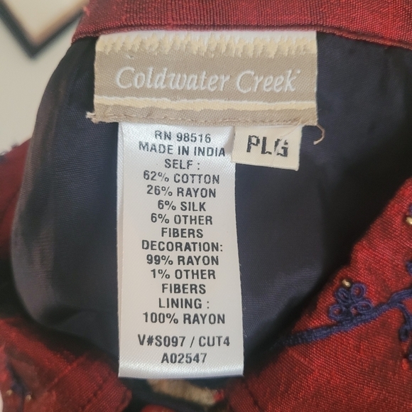 VINTAGE Textured Velvet Beaded Embroidered Lightweight Patchwork Jacket Large - Picture 14 of 14